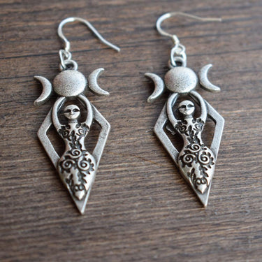 Triple Moon Goddess Earrings-Your Soul Place